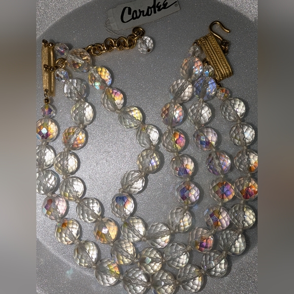 NOS EVC CAROLEE HEAVY IRIDESCENT CHOKER NECKLACE CHUNKY - Picture 2 of 7